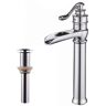 WELLFOR Single-Hole Single-Handle Bathroom Faucet High Spout with Drain Kit Included Corrosion Resistance in Polished Chrome