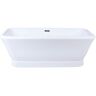 Aqua Eden Large Modern 71 in. x 34 in. Double Ended Freestanding Soaking Bathtub in White