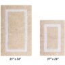 Better Trends Hotel Collection Sand/White (17" x 24" : 21" x 34") 100% Cotton 2 Piece Bath Rug Set