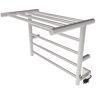 Amba Radiant Shelf 8-Bar Plug-in with Hardwire kit Electric Towel Warmer in Brushed Stainless Steel