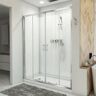 DreamLine Visions 60 in. W x 78-3/4 in. H x 30 in. D Sliding Shower Door Base and White Wall Kit in Chrome