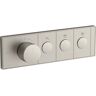 KOHLER Anthem 3-Outlet Thermostatic Valve Control Panel with Recessed Push-Buttons in Vibrant Brushed Nickel