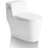 Sarlai 12 in. Rough-In 1-piece 1.28/1.1 GPF Single Flush Elongated Toilet in White Seat Included