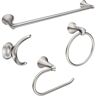 MOEN 4-Piece Press and Mark Bath Hardware Set with 18 in. Towel Bar, Towel Ring, Paper Holder and Robe Hook in Brushed Nickel