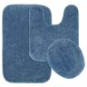 Garland Rug Traditional Basin Blue 3-Piece Washable Bathroom Rug Set