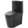 FINE FIXTURES Ultraluxe 12 in. Rough-In 1-piece 1/1.6 GPF Dual Flush Elongated Toilet in Matte Black, Seat Included