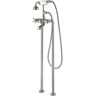 Eisen Home SevenFalls Telephone 3-Handle Freestanding Tub Faucet with Handheld Shower in Brushed Nickel