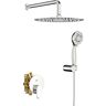 UPIKER Roun Single-Handle 5-Spray 10 in. Rain Shower Head 1.8GPM Wall Mounted Shower Faucet in Brushed Nickel