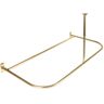 Utopia Alley Rustproof Aluminum D-shape Shower Rod with Ceiling Support for Freestanding Tubs, 60 in. Large Size by 25 in., Gold