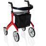 Stander Trust Care Let's Fly 4-Wheel Lightweight Folding Euro-Style Rollator with Seat in Red