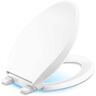 KOHLER Cachet Nightlight QuietClose Elongated Closed Front Toilet Seat in White