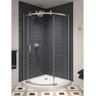 Delta 38 in. W x 72 in. H Round Sliding Frameless Corner Shower Enclosure in Stainless