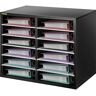 VEVOR Wood Literature Organizer 19.3 in. x 12.2 in. x 16.1 in. Adjustable Shelves 12 Compartments for Bathroom Shelf