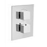 LaToscana Quadro 2-Handle 2-Way Diverter Trim Kit in Chrome with Thermostatic Valve and Volume Control (Valve Not Included)