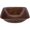 Premier Copper Products Square Hammered Copper Vessel Sink in Oil Rubbed Bronze