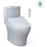 TOTO Aquia IV Cube 2-piece 0.9/1.28 GPF Dual Flush Elongated Comfort Height Toilet in. Cotton White C2 Washlet Seat Included