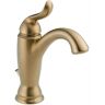 Delta Linden Single Hole Single-Handle Bathroom Faucet with Metal Drain Assembly in Champagne Bronze