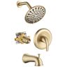 Lukvuzo Detachable Single Handle System 6-Spray Shower Faucet 1.7 GPM with Pressure Balance Valve Cartridge in Brushed Gold