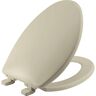 BEMIS Kimball Soft Close Elongated Plastic Closed Front Toilet Seat in Bone Never Loosens