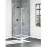 Delta Industrial 36 in. W x 76 in. H Square Pivot Frameless Corner Shower Enclosure in Stainless with Clear Glass