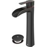 VIGO Niko Single Handle Single-Hole Bathroom Vessel Faucet Set with Pop-Up Drain Set in Antique Rubbed Bronze