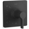 KOHLER Venza 1-Handle Pressure-Balancing Valve Trim in Matte Black (Valve Not Included)