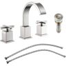 Aurora Decor Lotus 8 in. Widespread Double Handle Deck Mounted Bathroom Faucet in Brushed Nickel (1-Pack)