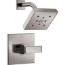 Delta Ara 1-Handle Shower Faucet Trim Kit in Stainless Featuring H2Okinetic (Valve Not Included)