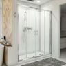 DreamLine Visions 30 in. D x 60 in. W x 78-3/4 in. H Sliding Shower Door Base and White Wall Kit in Chrome
