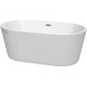 Wyndham Collection Carissa 5 ft. Acrylic Flatbottom Non-Whirlpool Bathtub in White with Brushed Nickel Trim