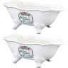 Kingston Wave Double-Ended Bathtub Countertop Soap Dish in White (2-pieces)