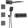 GIVING TREE 6-Spray Patterns 23in. Wall Mount Dual Shower Heads with 3-Jet Hand Shower Mixer Shower System Combo in Matte Black