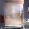 DreamLine Visions 60 in. W x 30 in. D x 74-3/4 in. H Semi-Frameless Shower Door in Brushed Nickel with White Base Left Drain