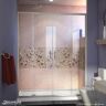 DreamLine Visions 60 in. W x 32 in. D x 74-3/4 in. H Semi-Frameless Shower Door in Brushed Nickel with White Base Left Drain