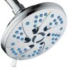 AQUACARE Antimicrobial 6-Spray Patterns 6 in. Single Wall Mount Fixed Showerhead in Chrome finish