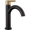 Delta Nicoli J-Spout Single Hole Single-Handle Bathroom Faucet in Matte Black/Champagne Bronze