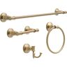 Delta Chamberlain 4-Piece Bath Hardware Set 24 in. Towel Bar, Toilet Paper Holder, Towel Ring, Towel Hook in Champagne Bronze