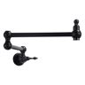 GIVING TREE Antique Double Handle Wall Mount Pot Filler with Solid Brass Instruction in Matte Black