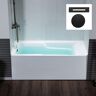 WOODBRIDGE 60 in. x 30 in. Acrylic Soaking Alcove Rectangular Bathtub with Left Drain and Overflow in White with Matte Black