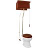 RENOVATORS SUPPLY MANUFACTURING Mahogany High Tank Pull Chain Toilet 2-piece 1.6 GPF Single Flush Round Bowl Toilet in. White Seat Not Included