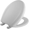 BEMIS Soft Close Round Plastic Closed Front Toilet Seat in Crane White Removes for Easy Cleaning and Never Loosens