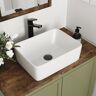 DEERVALLEY Liberty 16 in. L x 12 in. W Rectangular Bathroom Ceramic Vessel Sink in White Faucet not Included