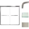 Transolid Cara 59 in. W x 60 in. H Sliding Semi-Frameless Shower Door in Brushed Stainless with Clear Glass