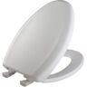 BEMIS Soft Close Elongated Plastic Closed Front Toilet Seat in Crane White Removes for Easy Cleaning and Never Loosens