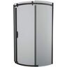 Delta 38 in. W x 72 in. H Round Sliding Frameless Corner Shower Enclosure in Matte Black