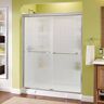 Delta Traditional 59-3/8 in. W x 70 in. H Semi-Frameless Sliding Shower Door in Chrome with 1/4 in. Tempered Rain Glass