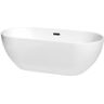 Wyndham Collection Brooklyn 67 in. Acrylic Flatbottom Bathtub in White with Matte Black Trim