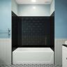 DreamLine QWALL-VS 56 in. - 60 in. W x 62 in. H x 36 in. D 4-Piece Glue Up Acrylic Alcove Tub Backwalls in Black