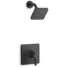 KOHLER Venza 1-Handle Shower Faucet Trim Kit in Matte Black (Valve Not Included)