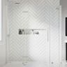 OVE Decors Tampa 68 13/16 in. W x 72 in. H Rectangular Pivot Frameless Corner Shower Enclosure in Satin Nickel